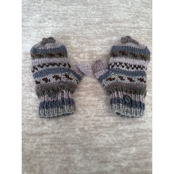 Wool Convertible Mittens Flip Top Gloves Made in Nepal Men's Large/XL - Picture 3 of 10